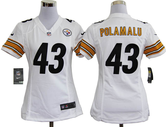 Pittsburgh Steelers 43 Troy Polamalu white Game Womens Team Nike Jerseys